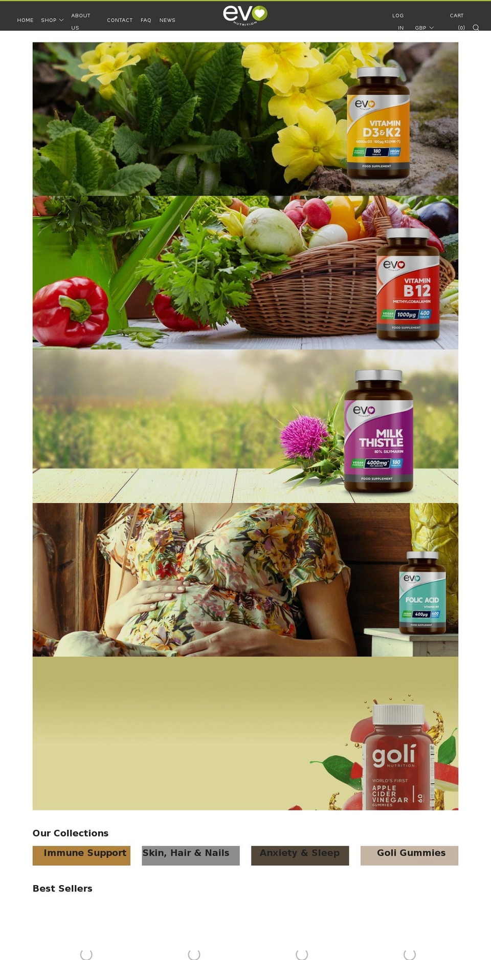 evonutrition.com shopify website screenshot