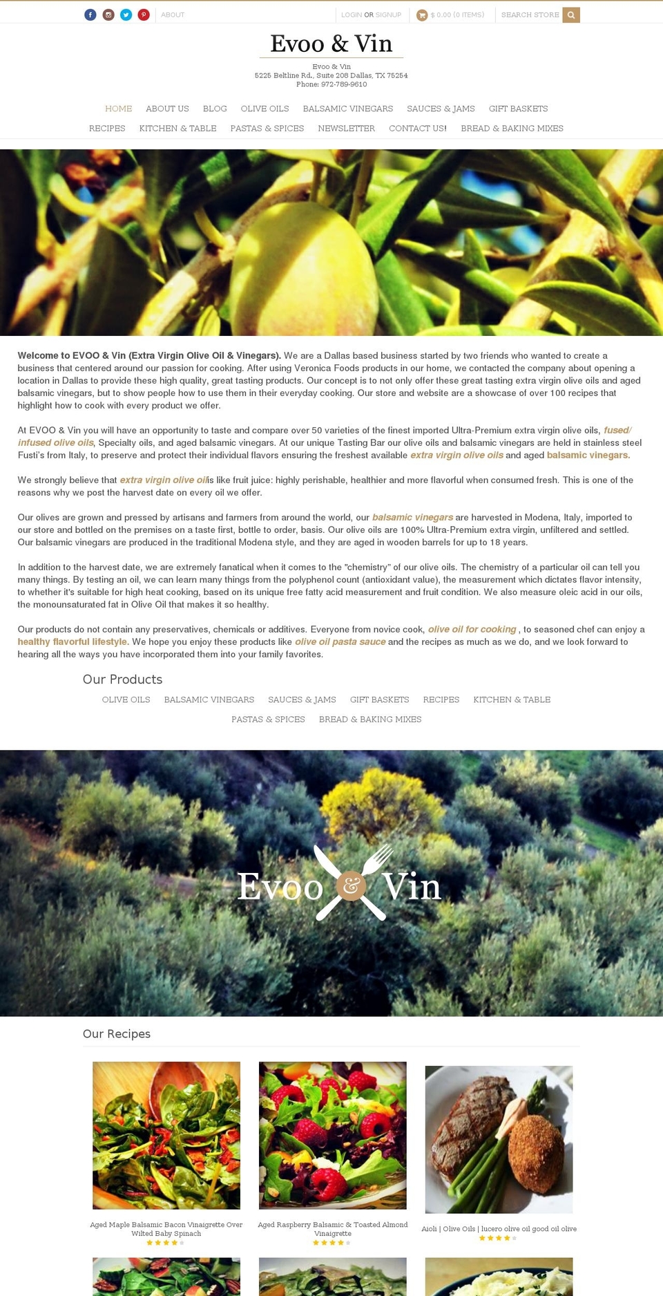 evooandvin.com shopify website screenshot