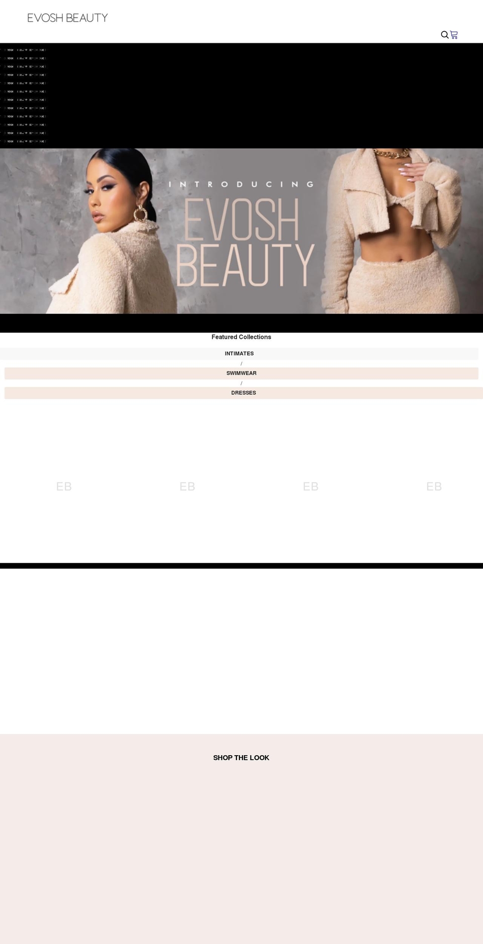 evoshbeauty.com shopify website screenshot