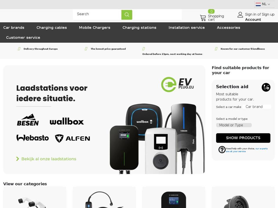 evplug.eu shopify website screenshot