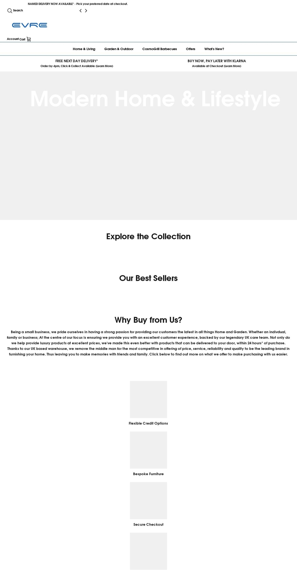evre.co.uk shopify website screenshot