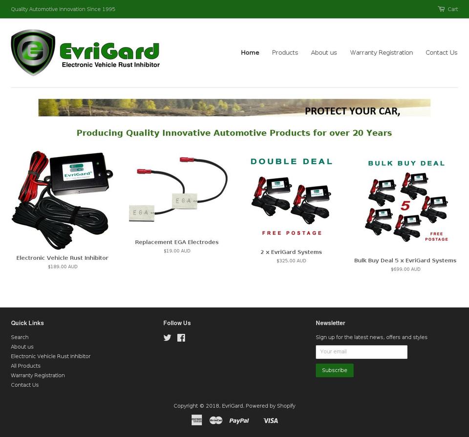 evrigard.com.au shopify website screenshot