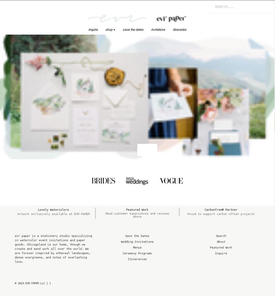 evrpaper.com shopify website screenshot
