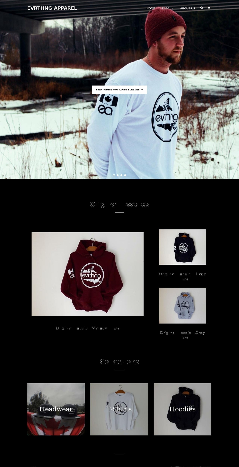 evrthngapparel.com shopify website screenshot