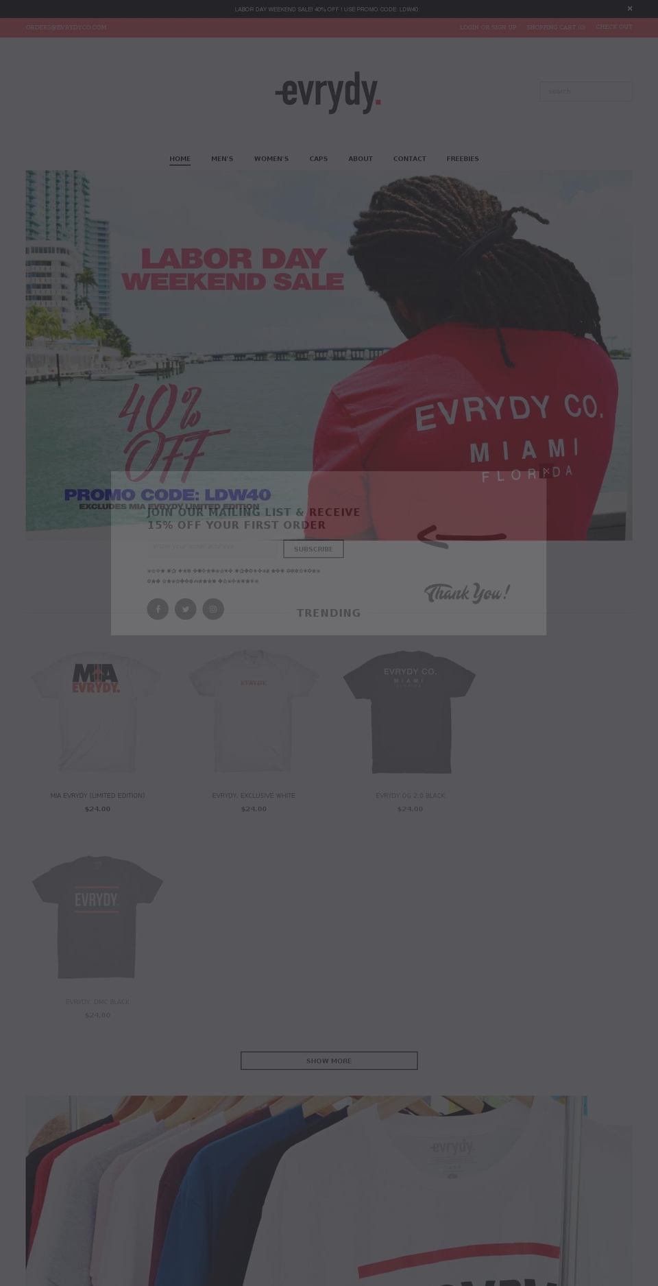 evrydyco.com — Shopify storefront screenshot