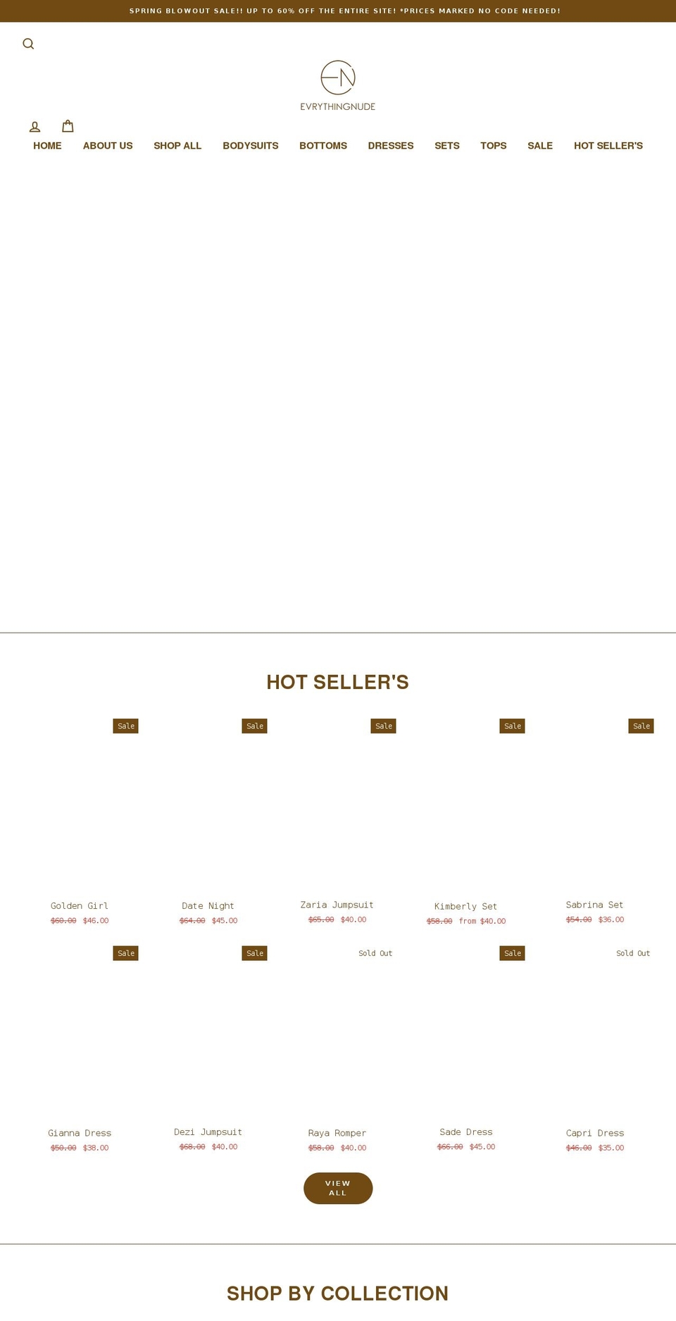 evrythingnude.com shopify website screenshot