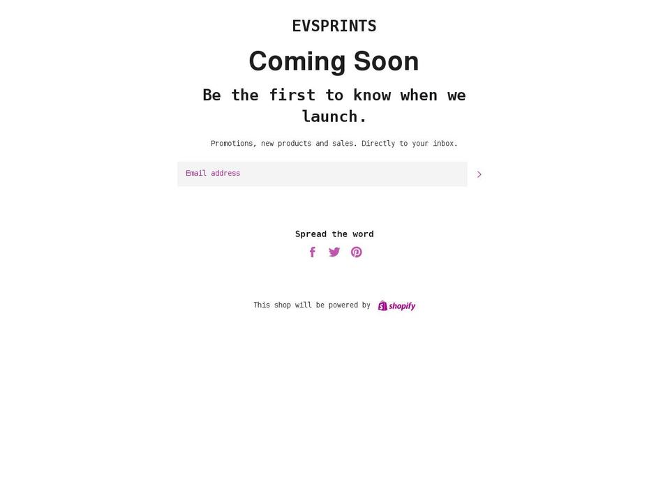 evsprints.com — Shopify storefront screenshot