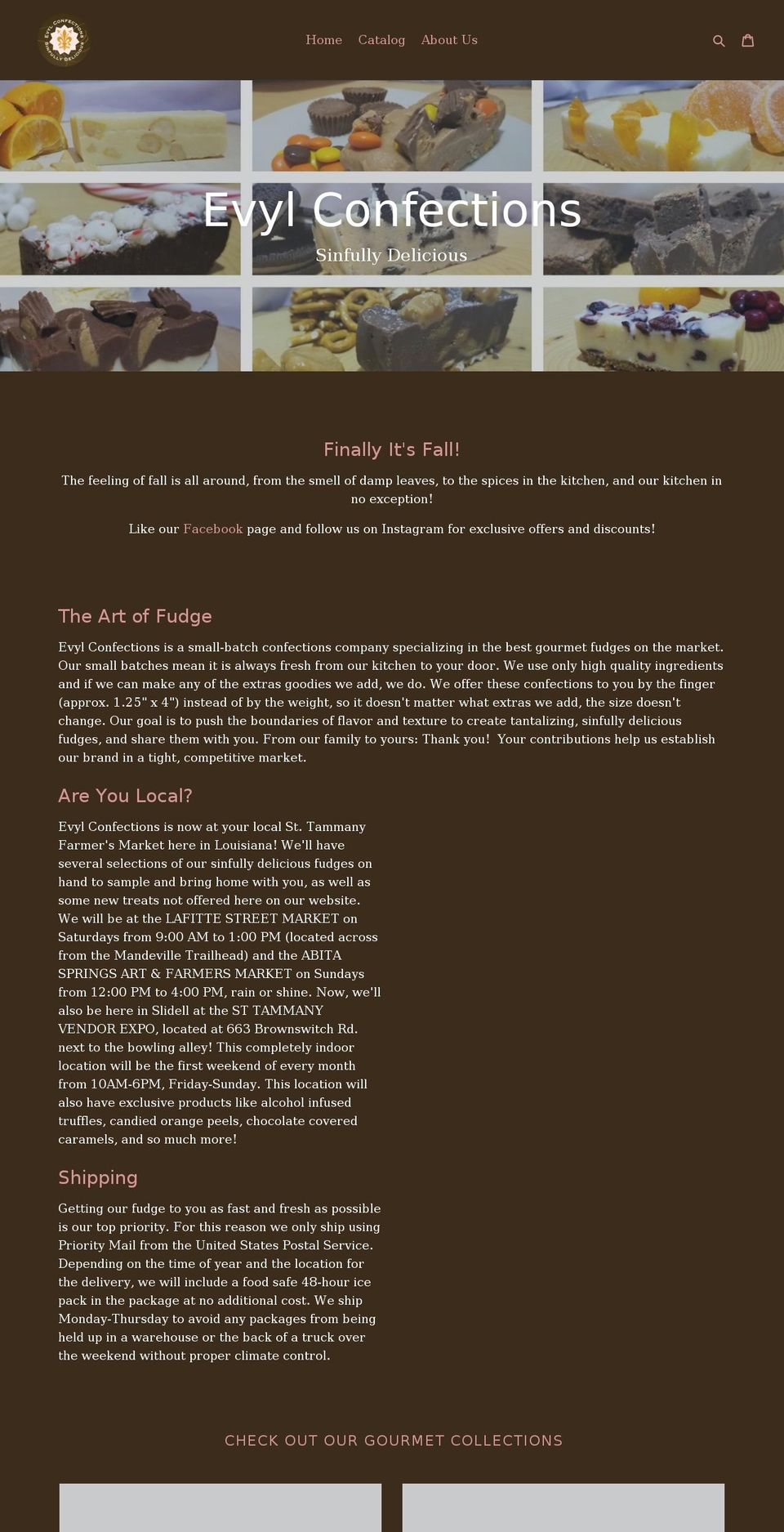 evylconfections.com — Shopify storefront screenshot