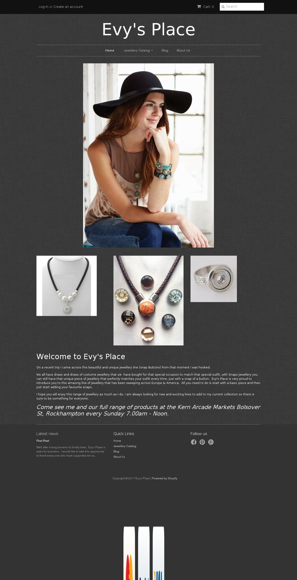 evys-place.com shopify website screenshot