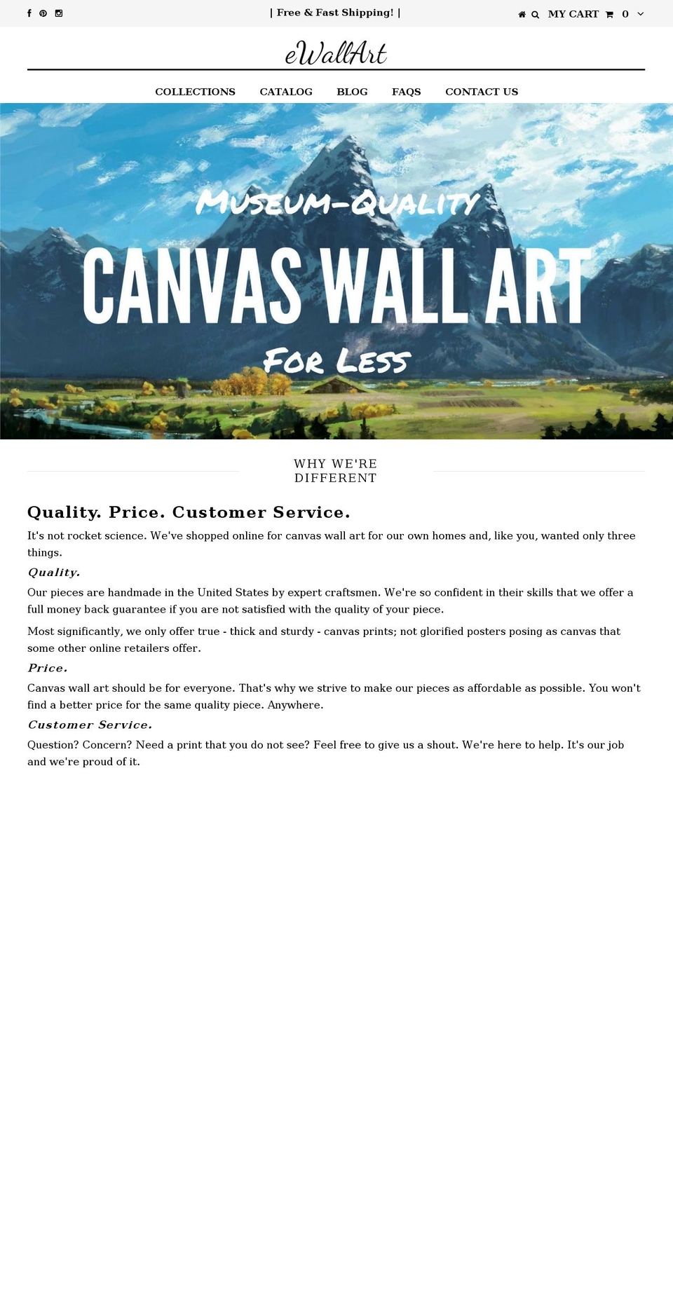 ewallart.com shopify website screenshot