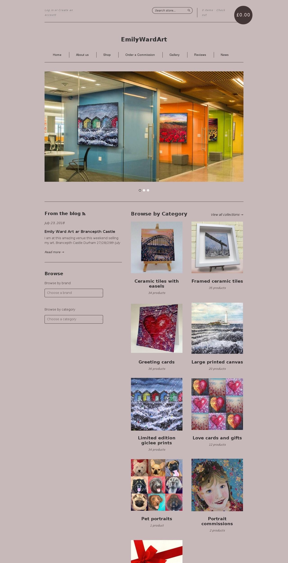 ewardart.co.uk shopify website screenshot