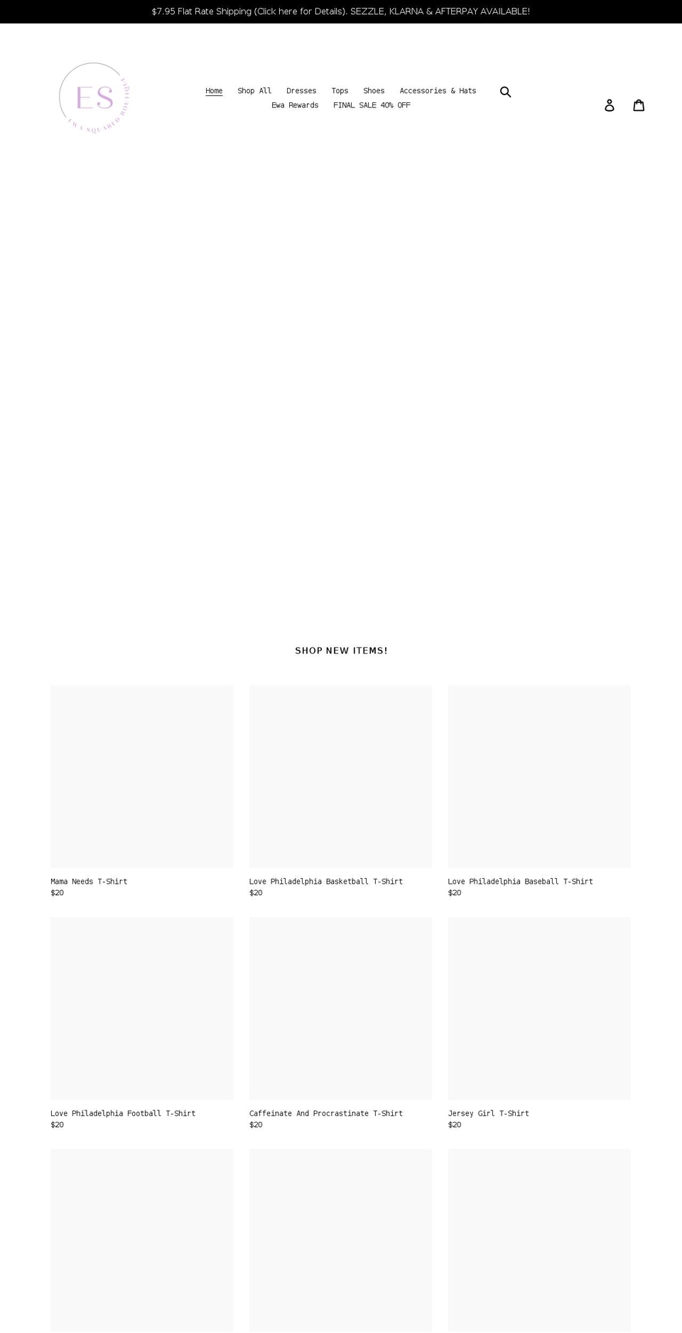 ewasquared.com shopify website screenshot