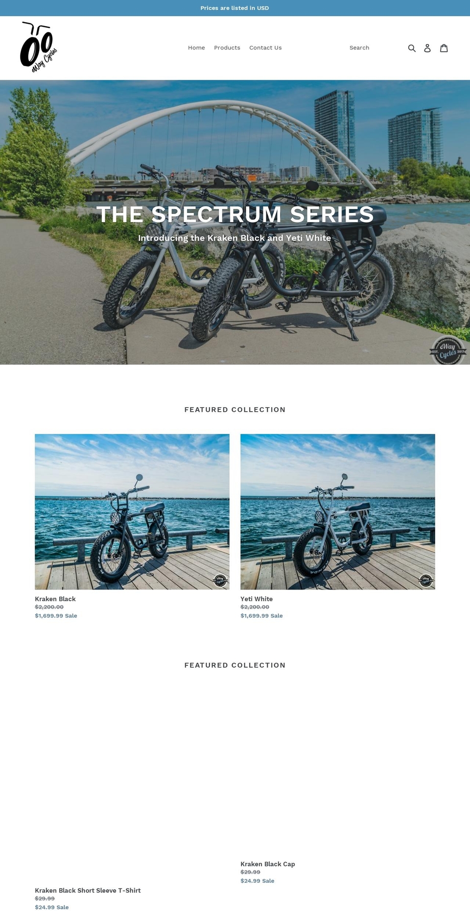 ewaycycles.com — Shopify storefront screenshot