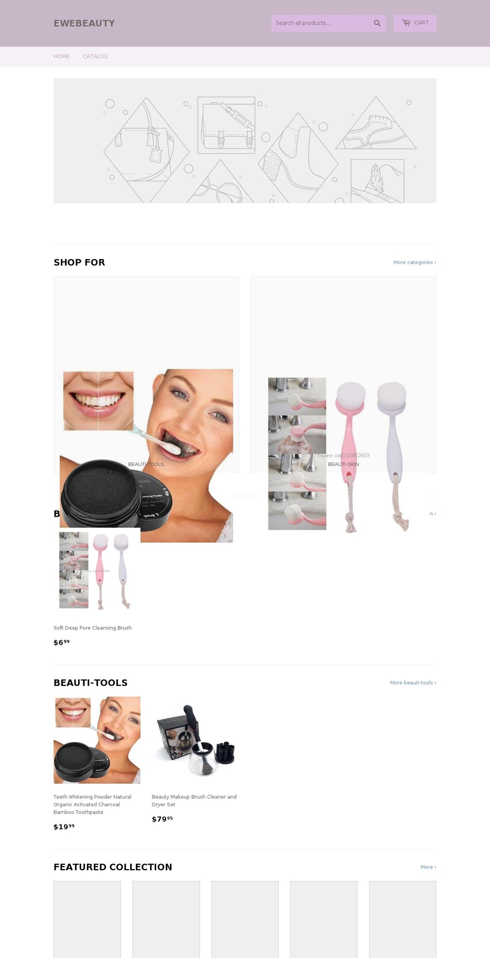 ewebeauty.com — Shopify storefront screenshot