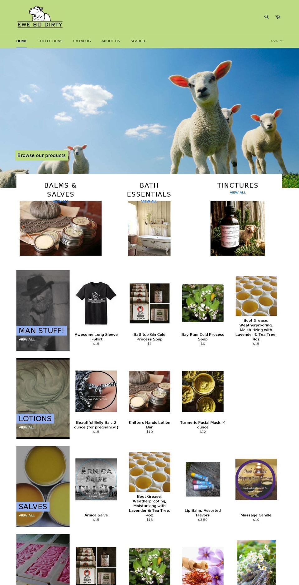 ewesodirty.com shopify website screenshot