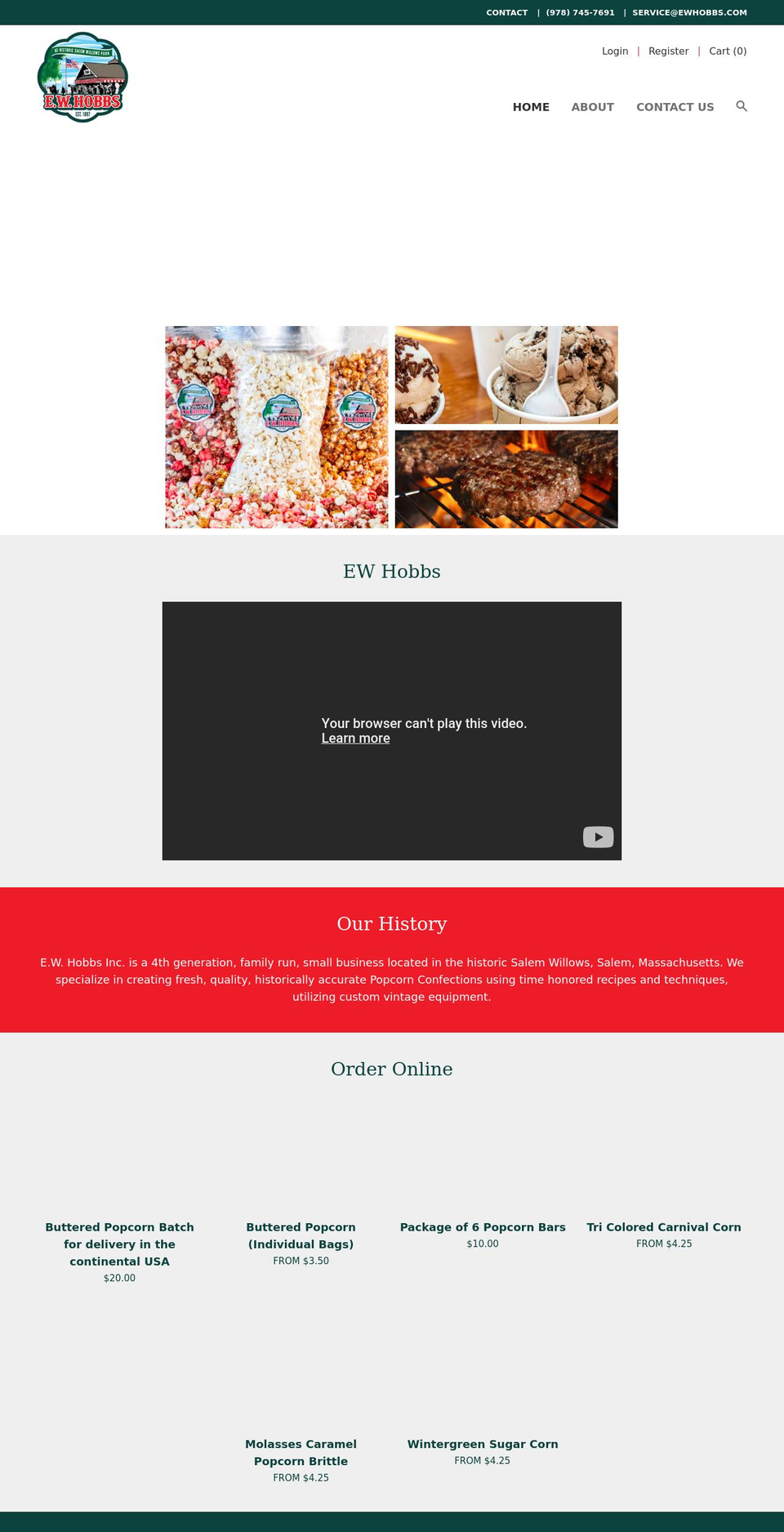 ewhobbs.com shopify website screenshot