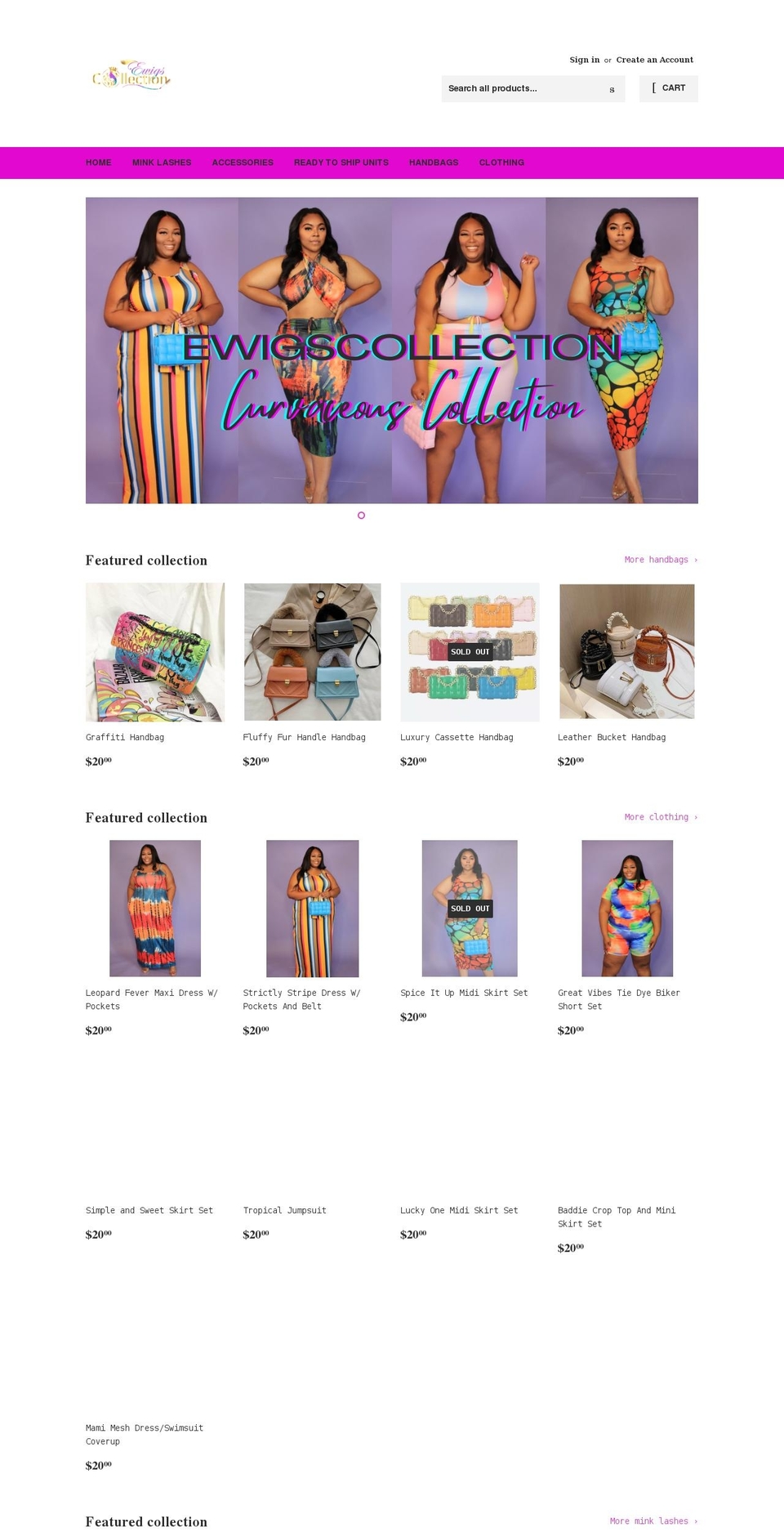 ewigscollection.com shopify website screenshot