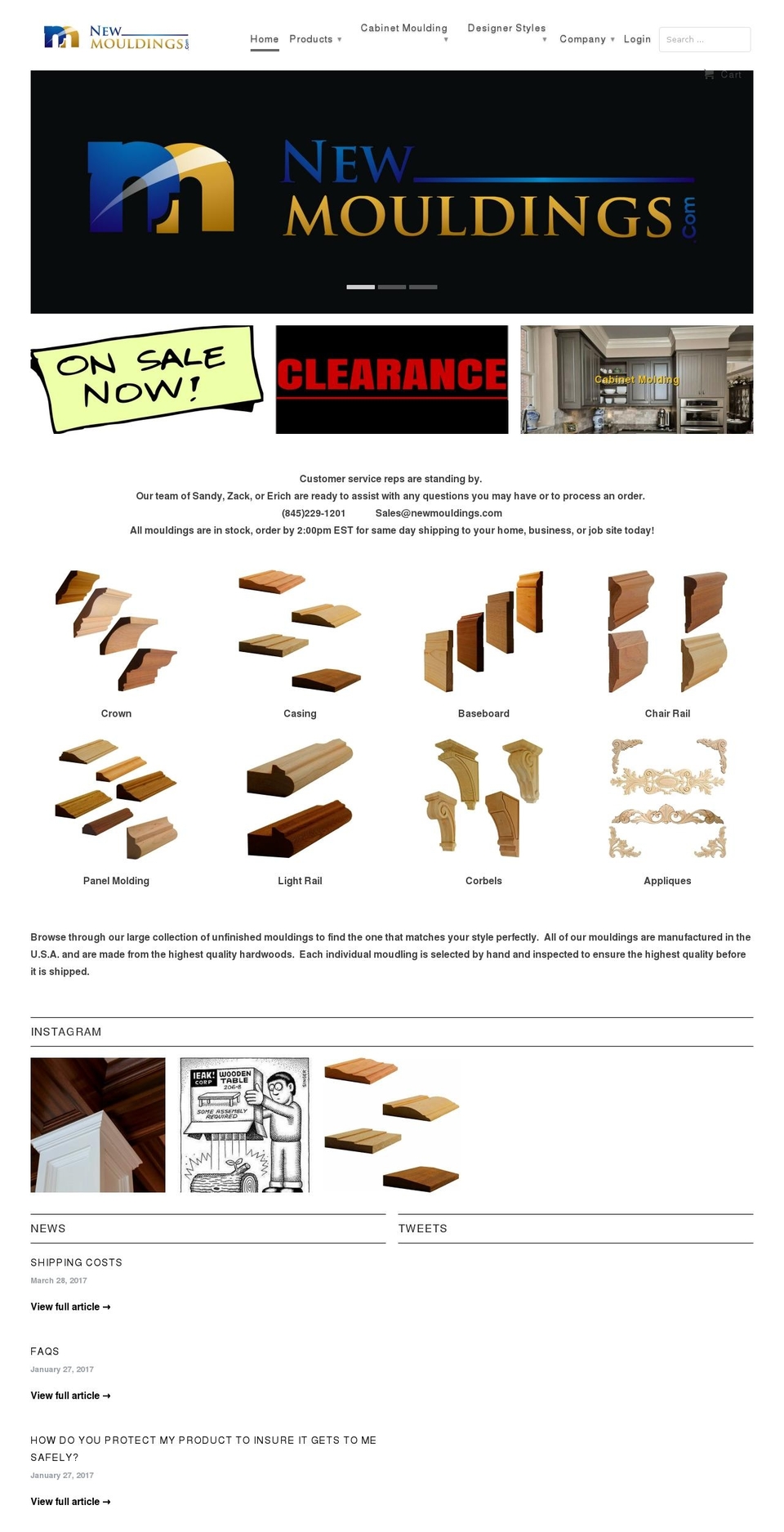 ewmouldings.com shopify website screenshot