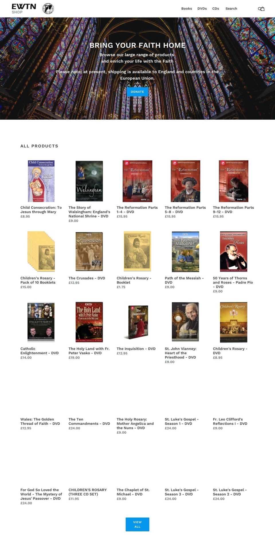 ewtn-shop.myshopify.com shopify website screenshot
