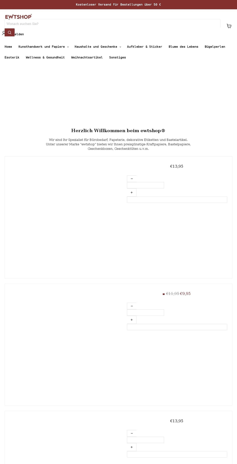 ewtshop.de shopify website screenshot