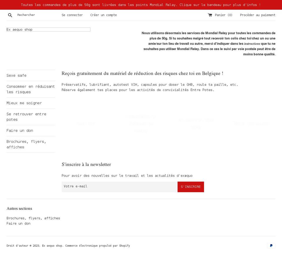 ex-aequo-shop.myshopify.com shopify website screenshot