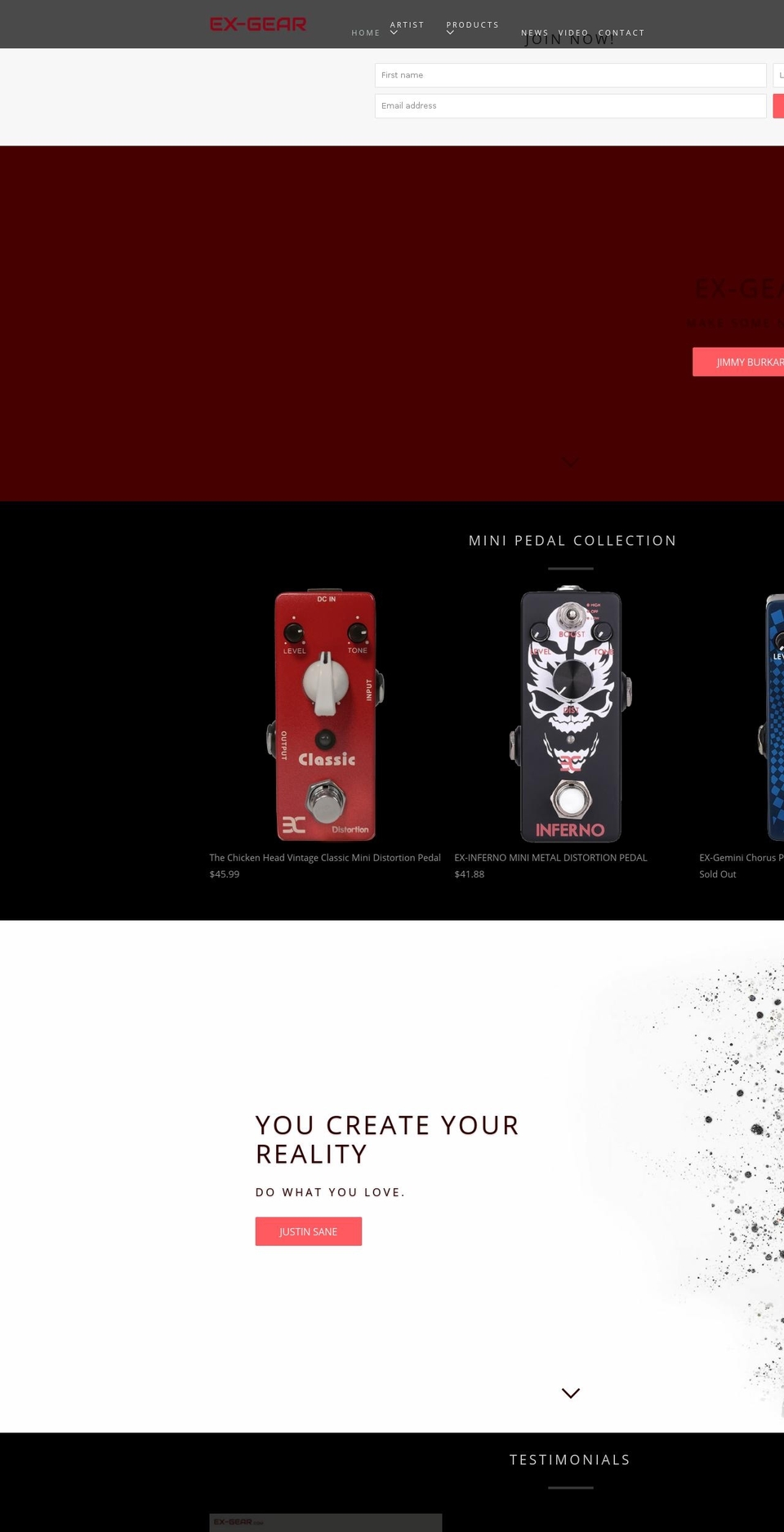 ex-gear.com — Shopify storefront screenshot