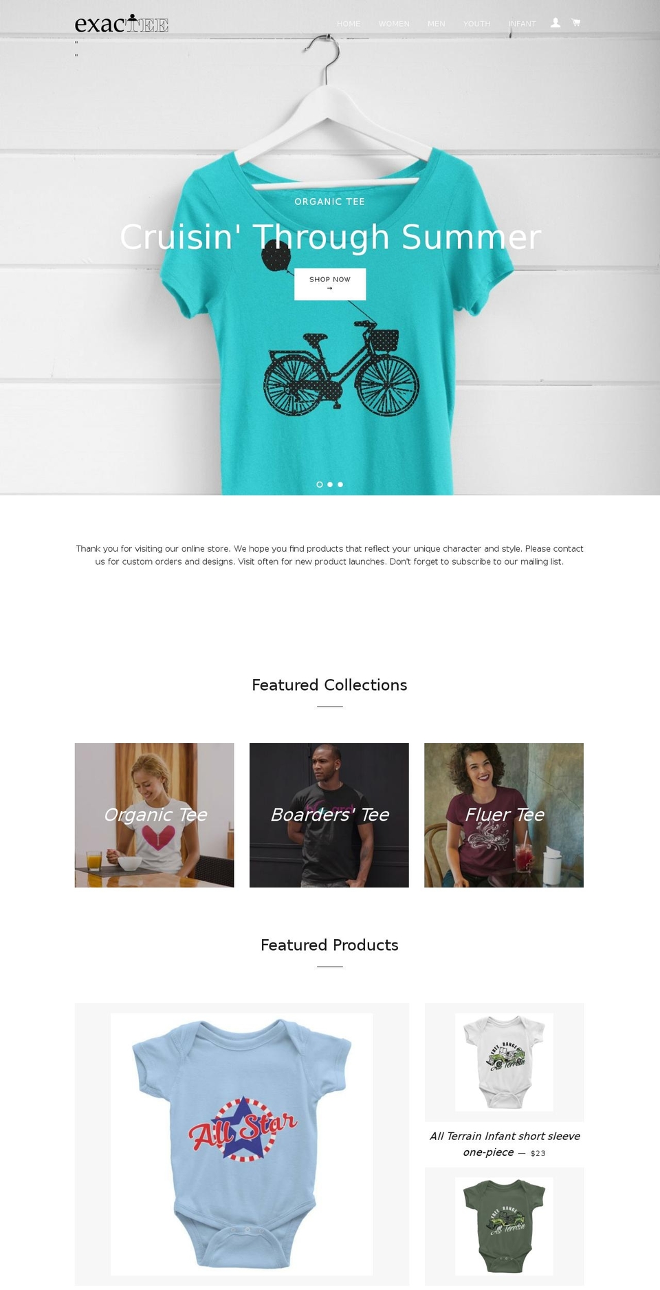 exactee.com shopify website screenshot