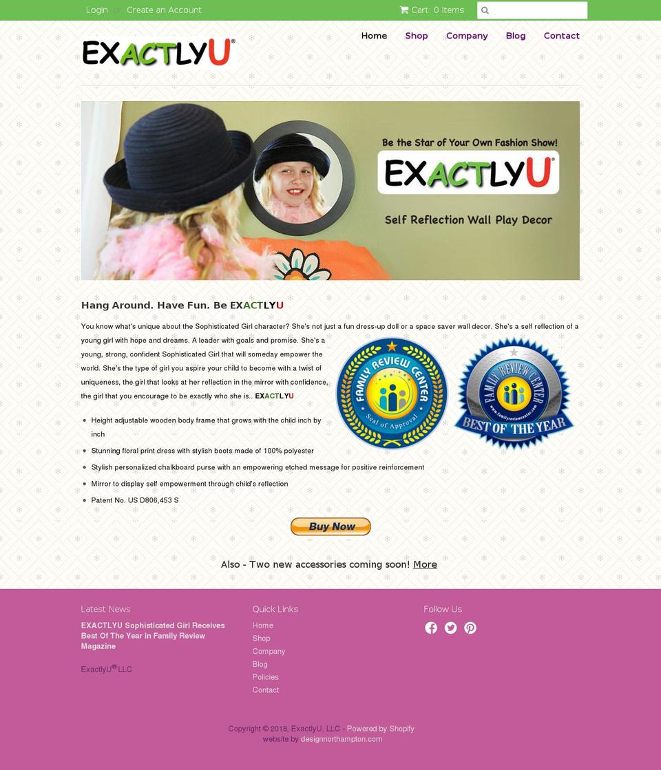 exactlyu.com shopify website screenshot