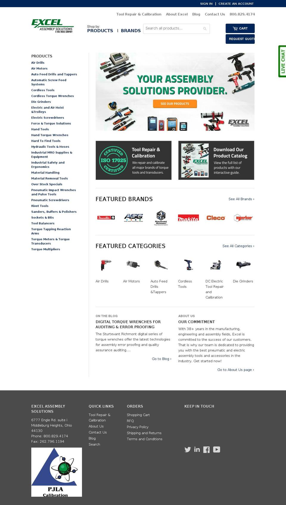 excelairtool.net shopify website screenshot