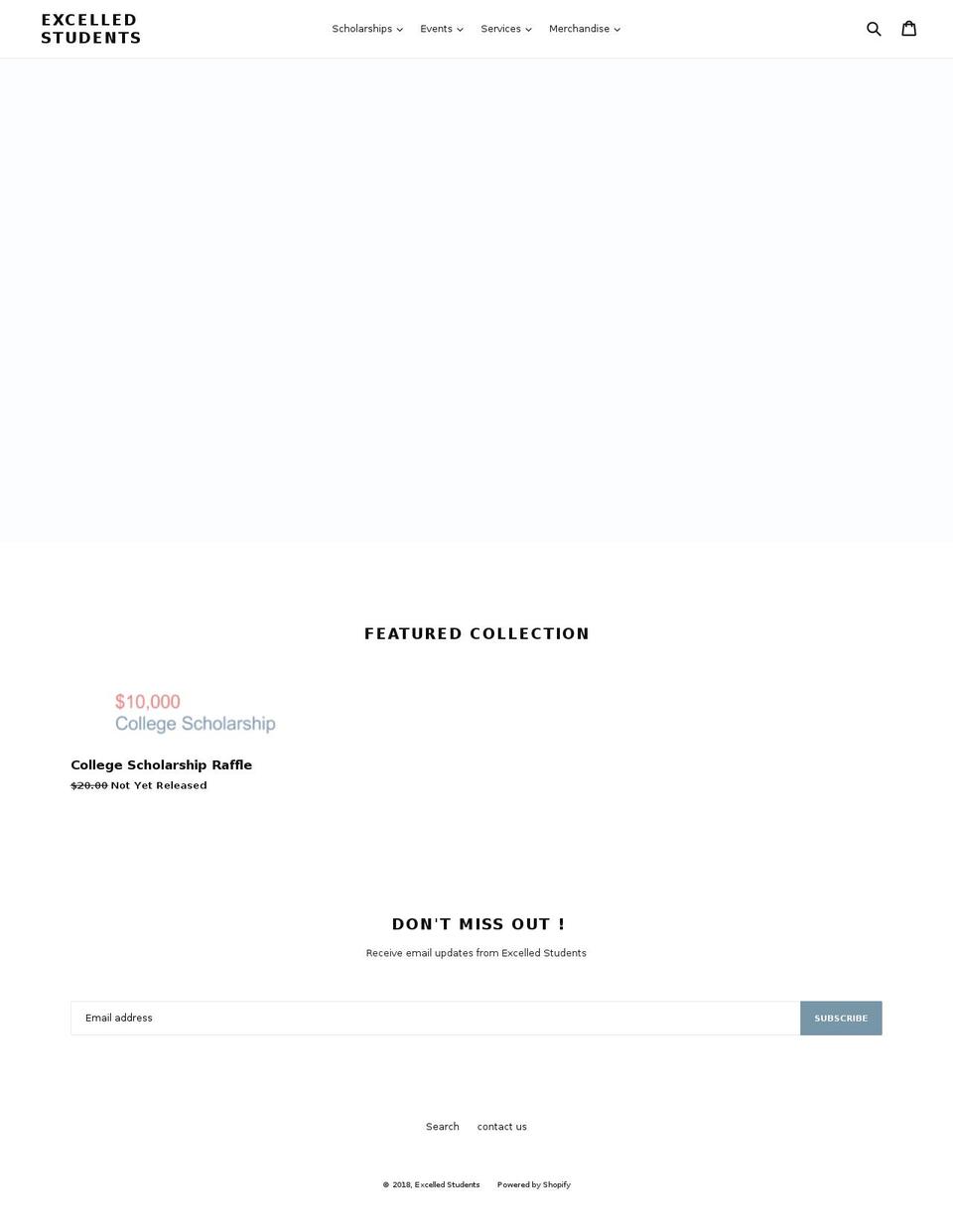 excelledstudents.com — Shopify storefront screenshot