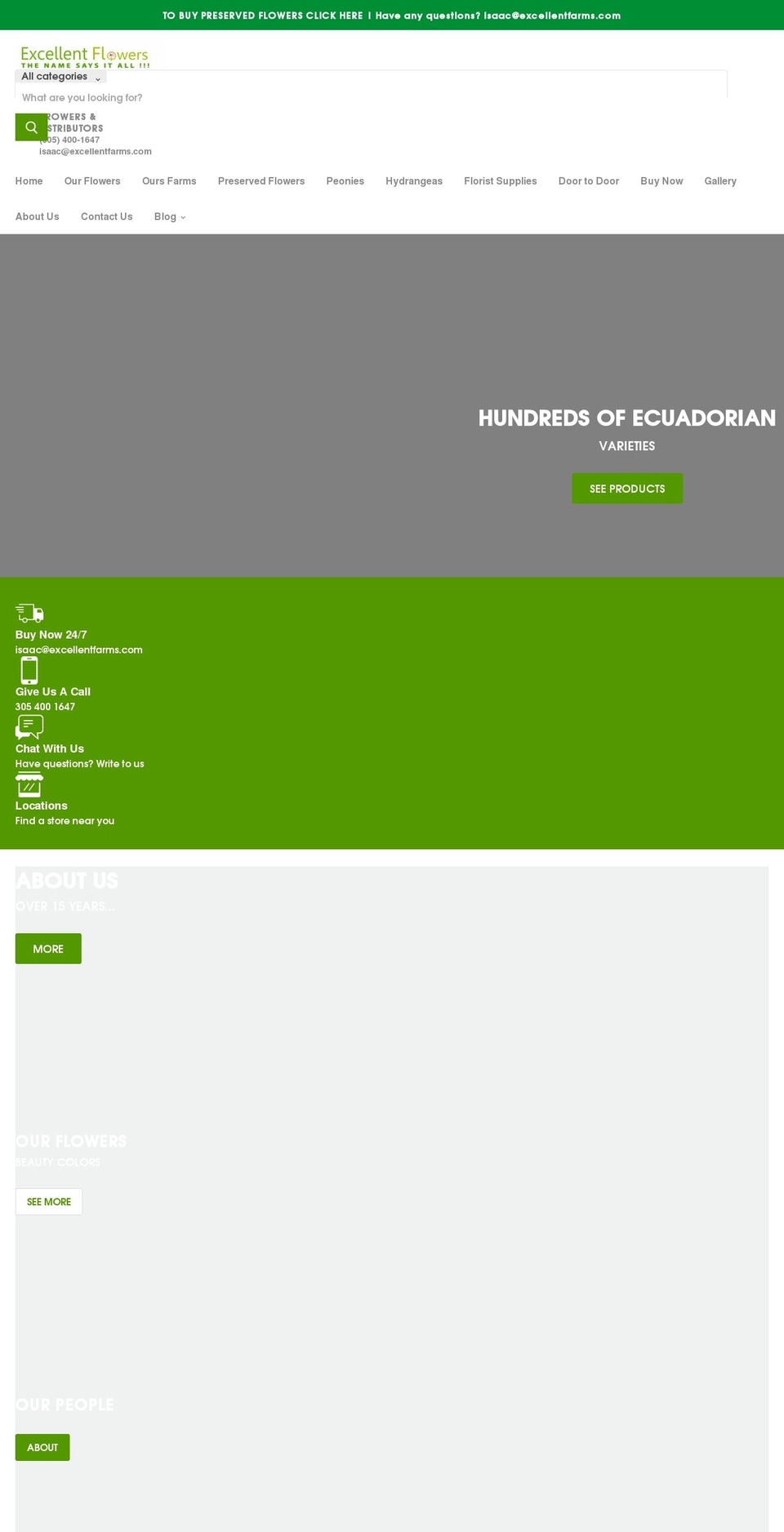 excellentflowersinc.com shopify website screenshot