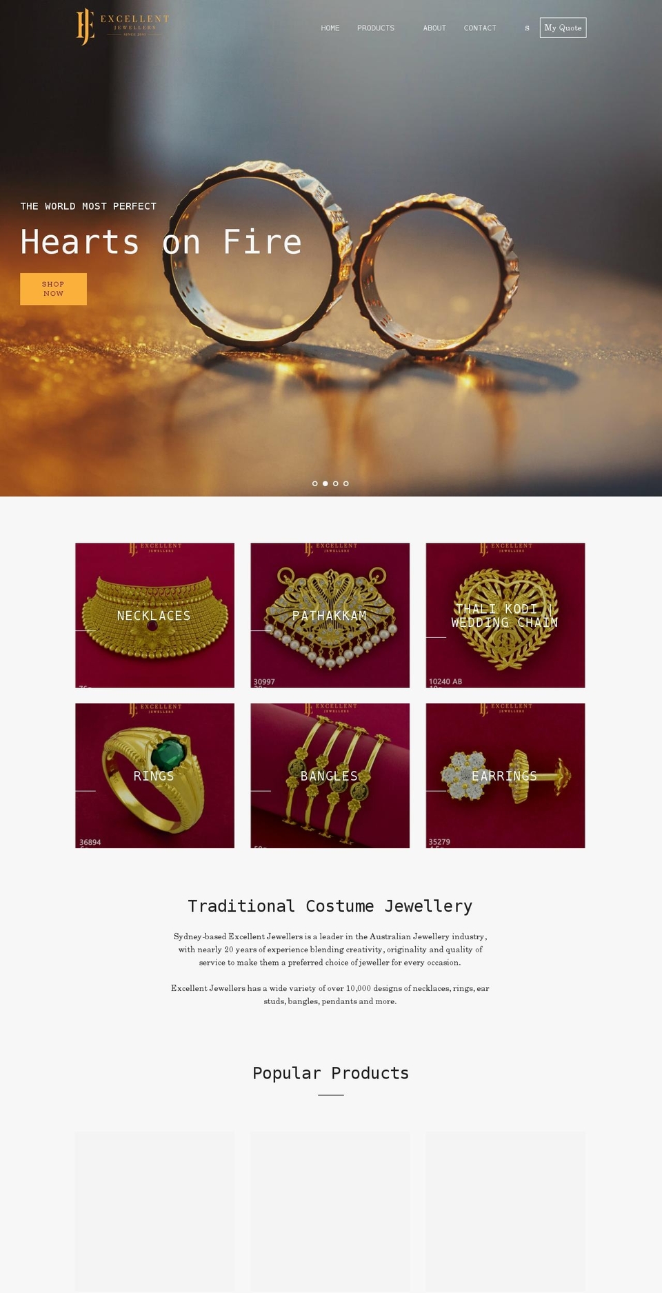 excellentjewellers.com.au shopify website screenshot