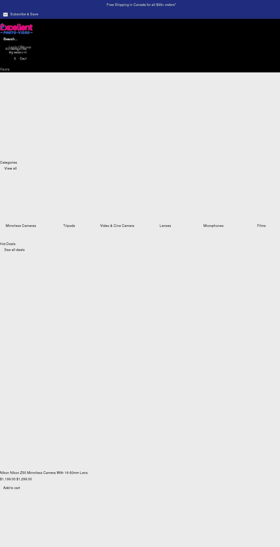 excellentphoto.ca shopify website screenshot