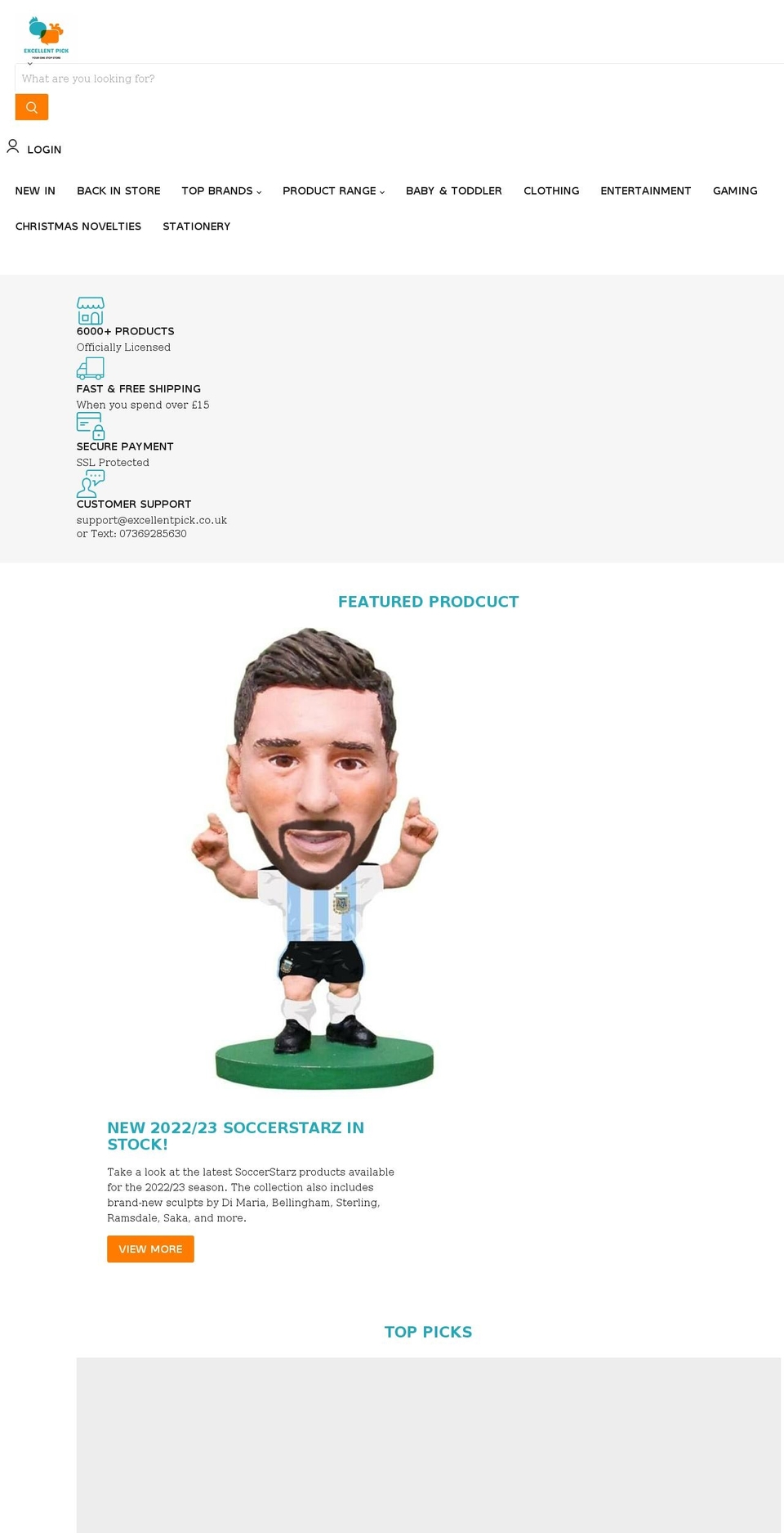 excellentpick.co.uk shopify website screenshot