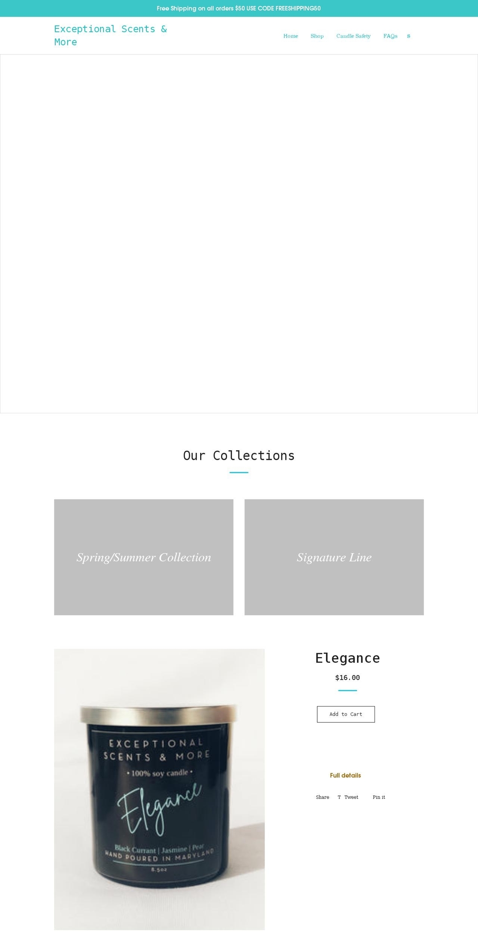 exceptionalscentsandmore.com shopify website screenshot