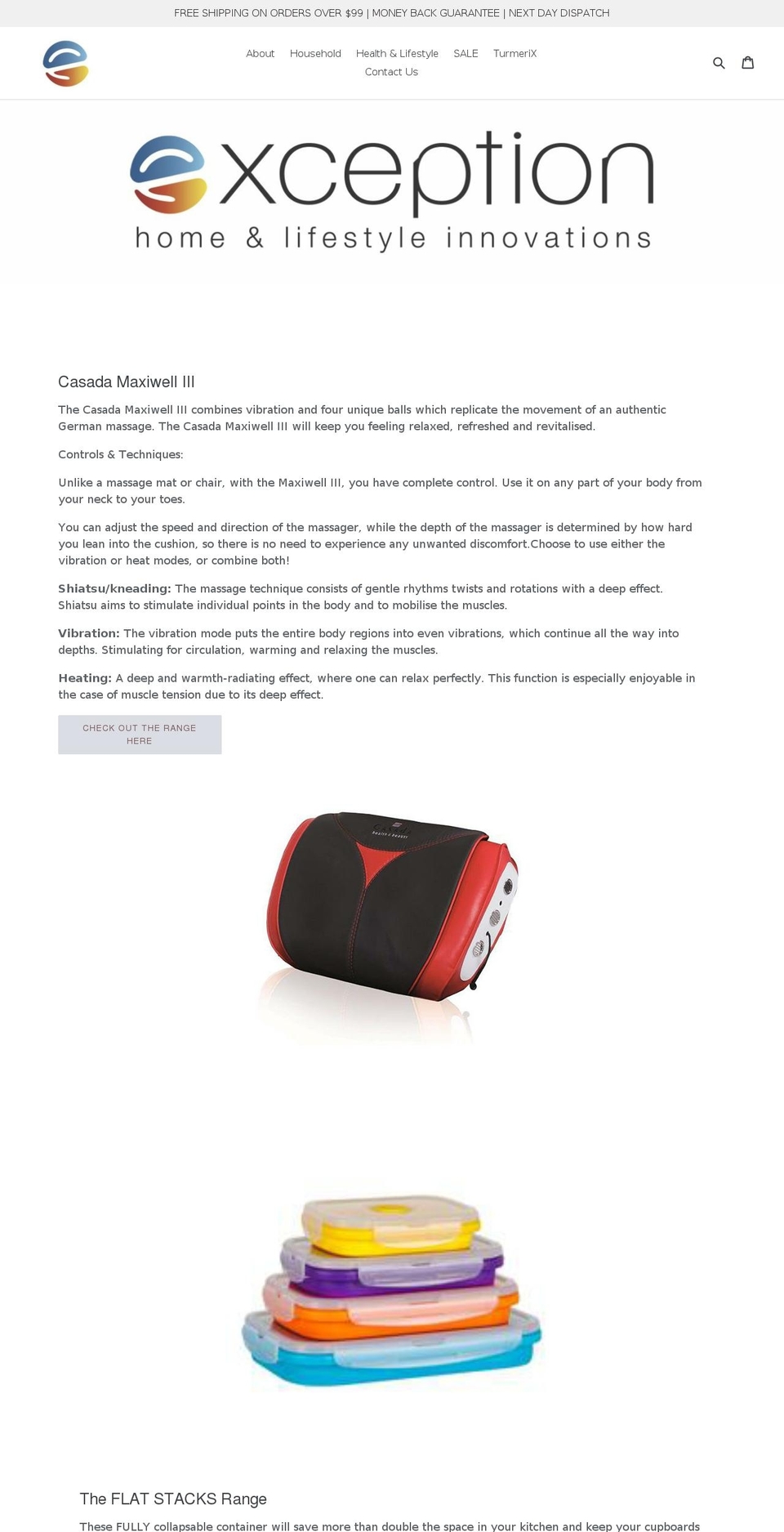 exceptiontv.com.au shopify website screenshot