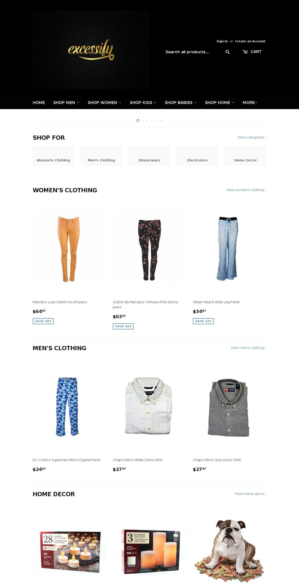 excessify.com — Shopify storefront screenshot