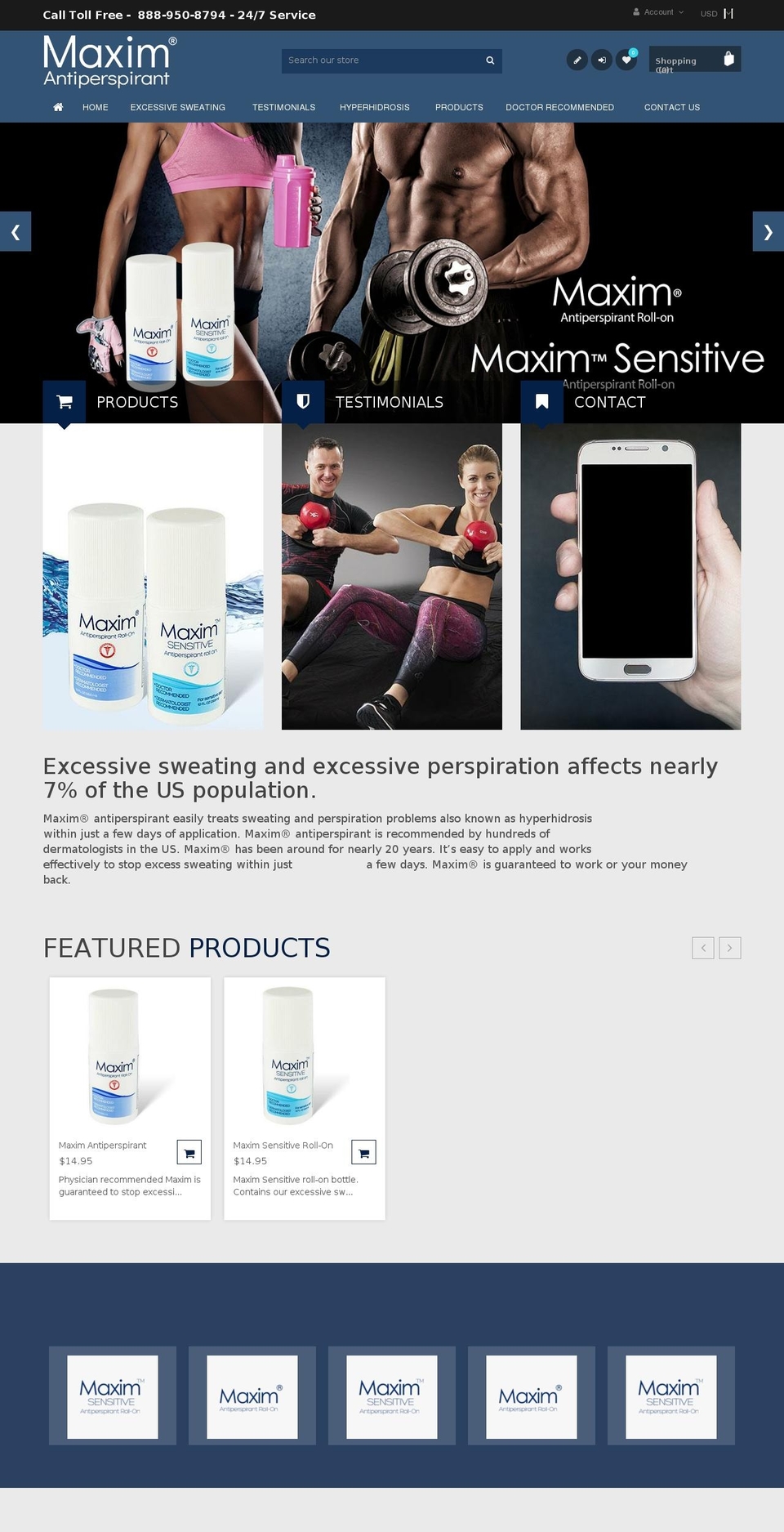 excessive-sweating.com — Shopify storefront screenshot