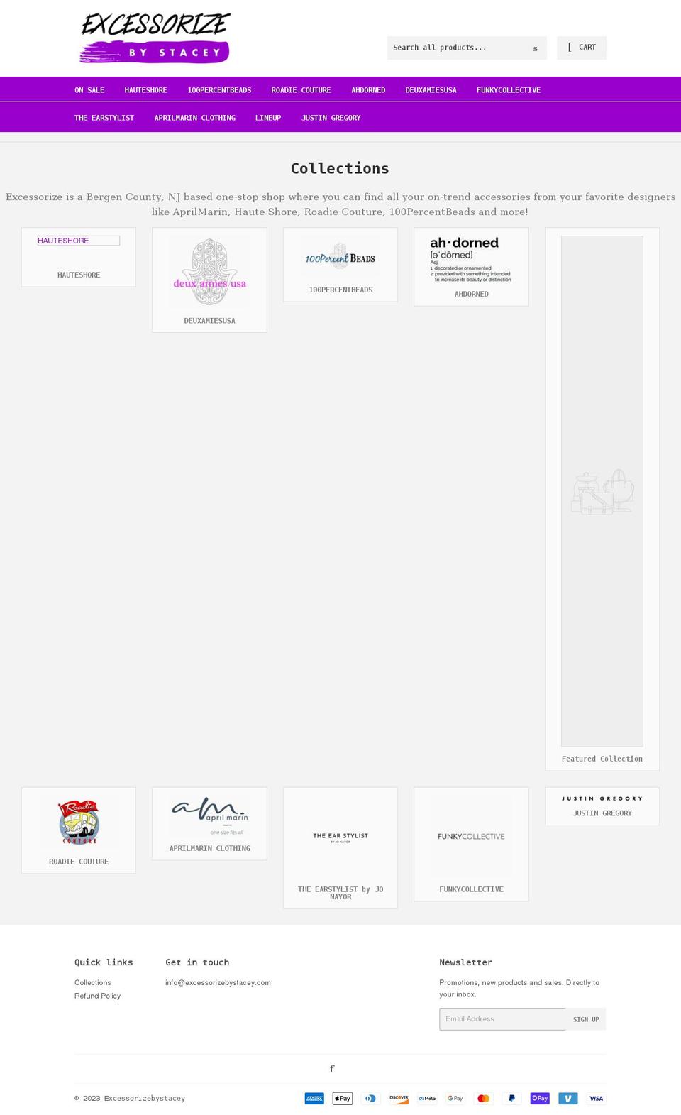 excessorizebystacey.com shopify website screenshot