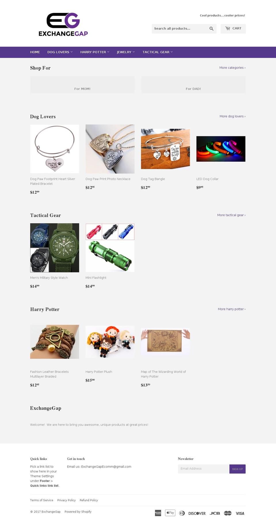 exchangegap.com shopify website screenshot