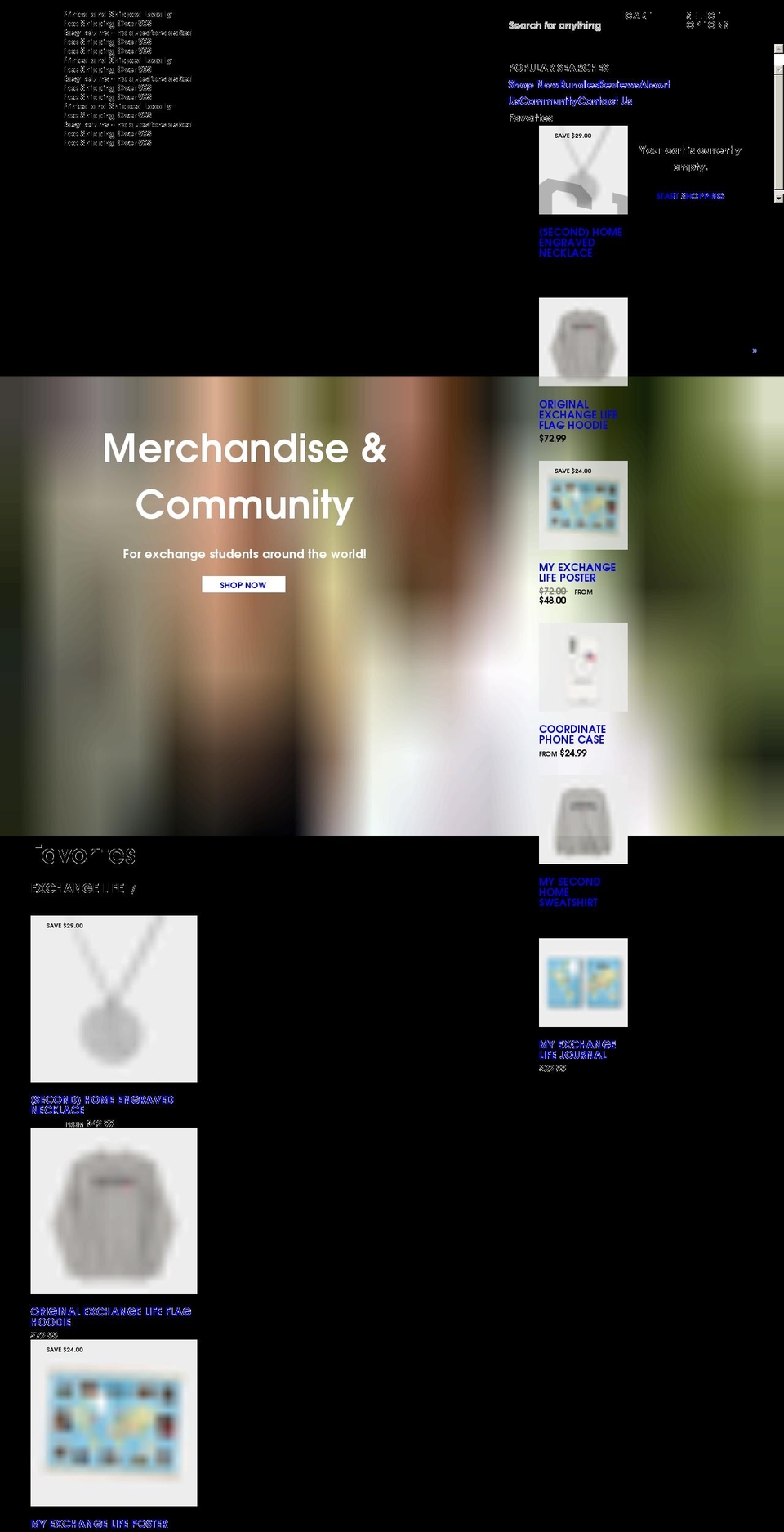 exchangelifeclothing.com shopify website screenshot