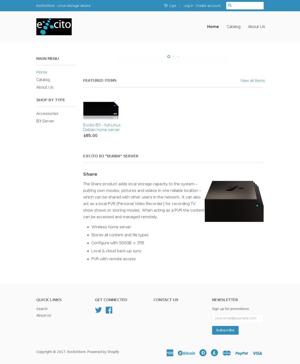 excitohome.com shopify website screenshot