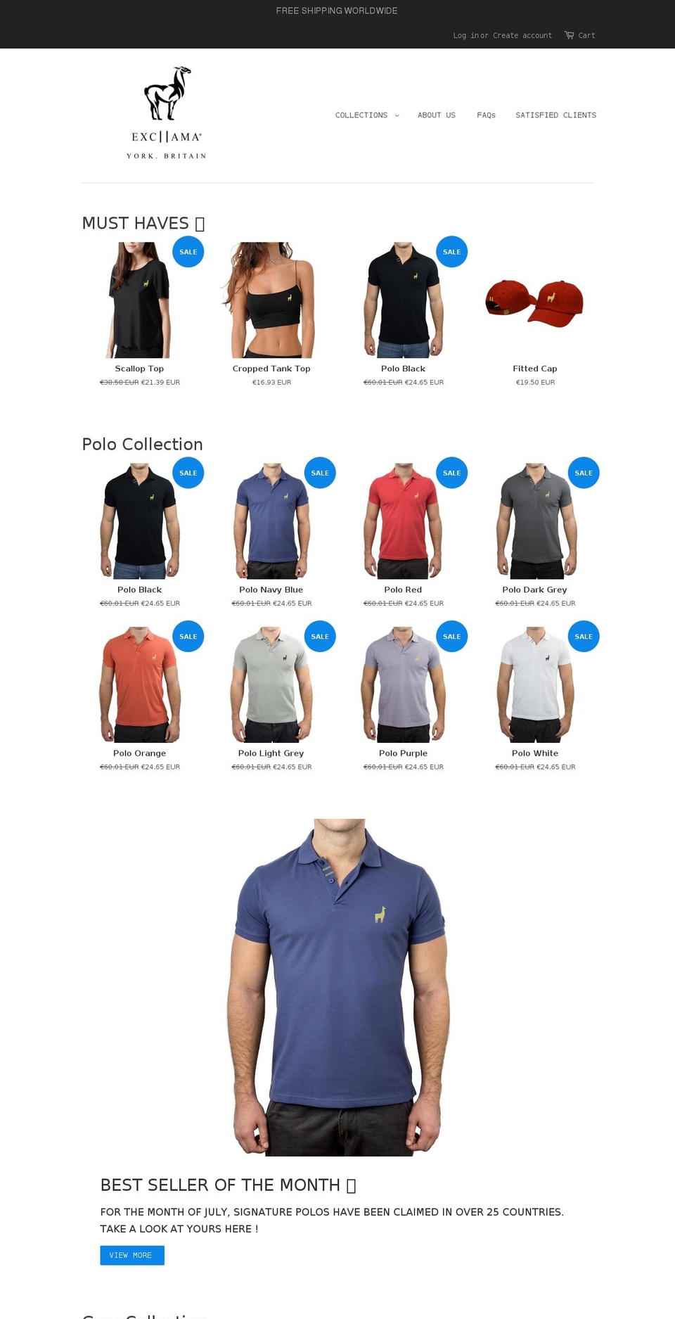 excllama.com — Shopify storefront screenshot