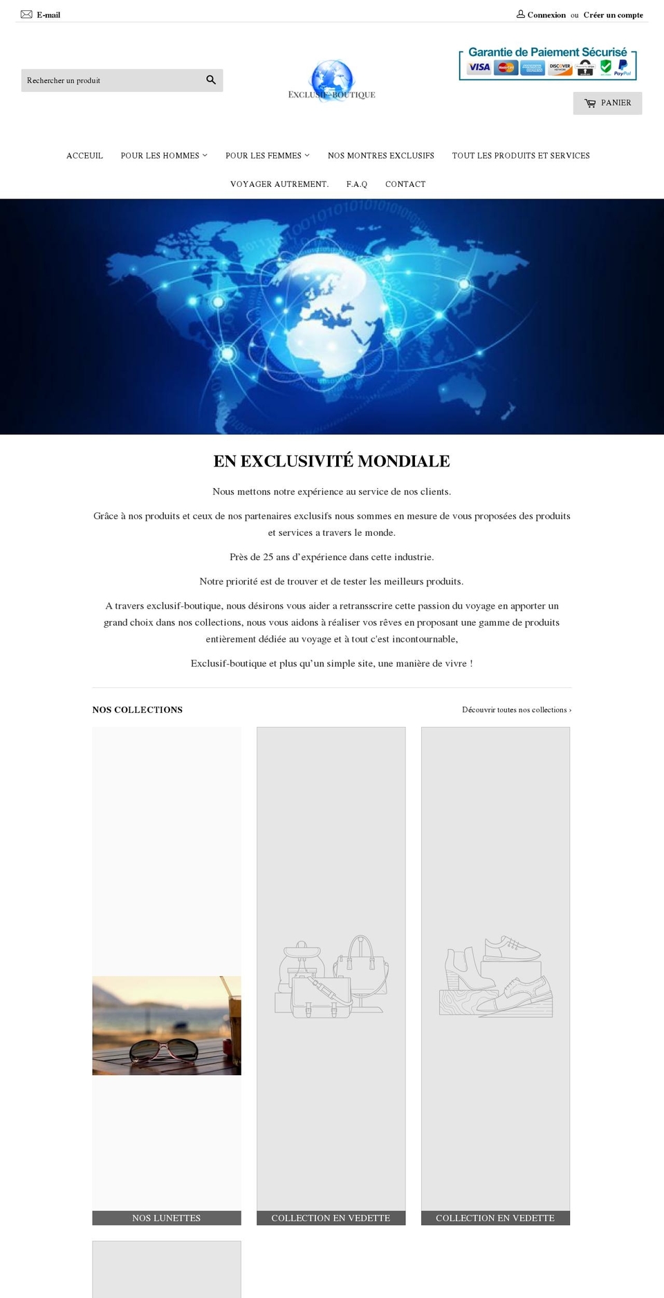 theme-optimized Shopify theme site example exclusif-boutique.com