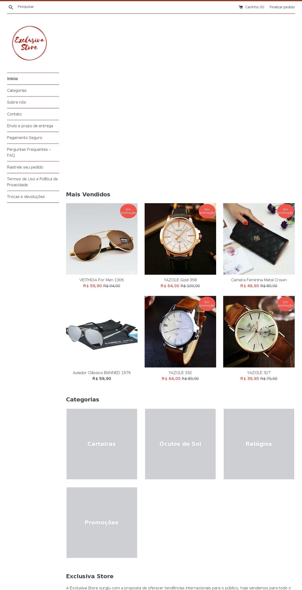 exclusivastore.com — Shopify storefront screenshot