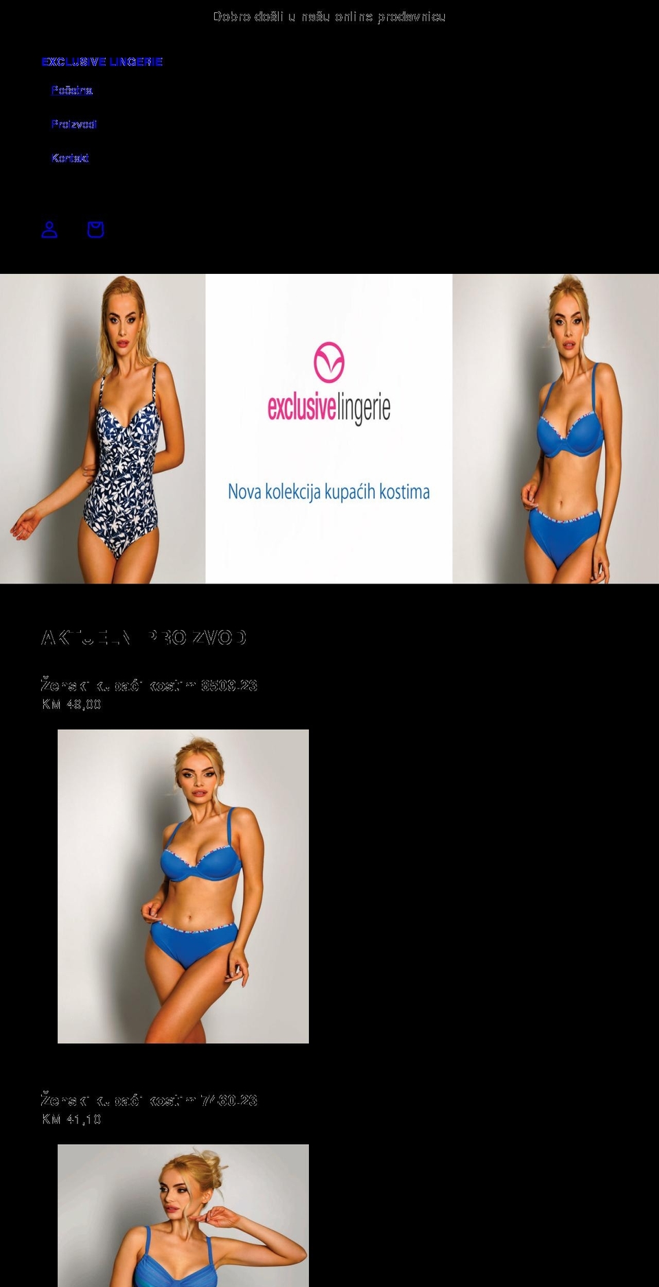 exclusive-lingerie.rs.ba shopify website screenshot
