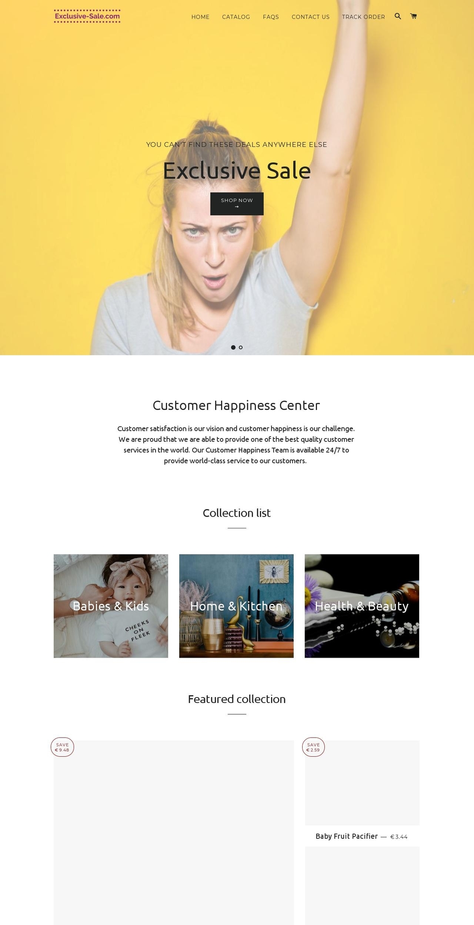 exclusive-sale.com — Shopify storefront screenshot