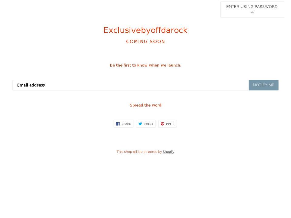 exclusivebyoffdarock.com shopify website screenshot
