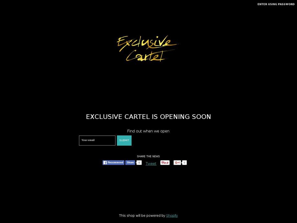 exclusivecartel.com shopify website screenshot