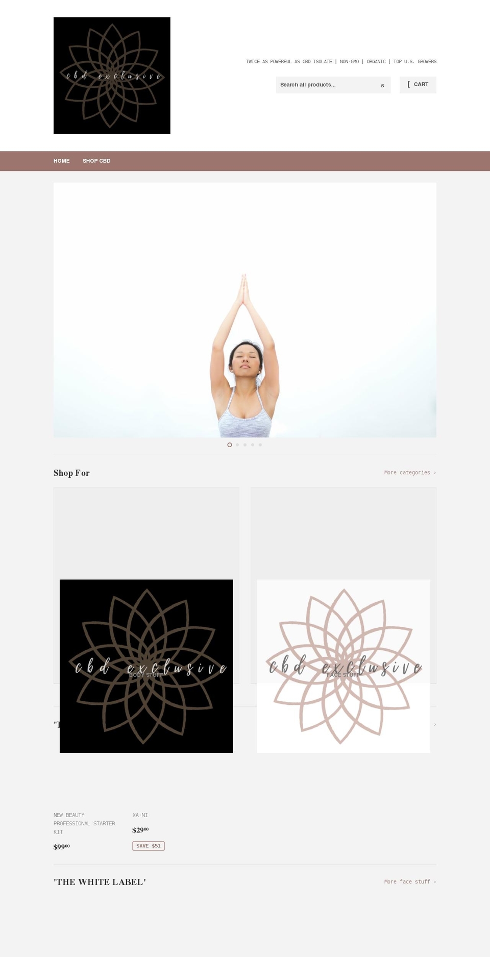 exclusivecbdcollection.com shopify website screenshot